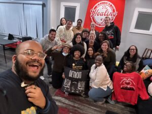Andrus staff take a selfie with youth organizers with Detroit Heals Detroit